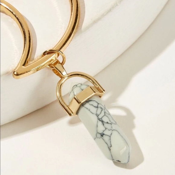 Moon & Marble Stone Charm Hairpin - Picture 7 of 7